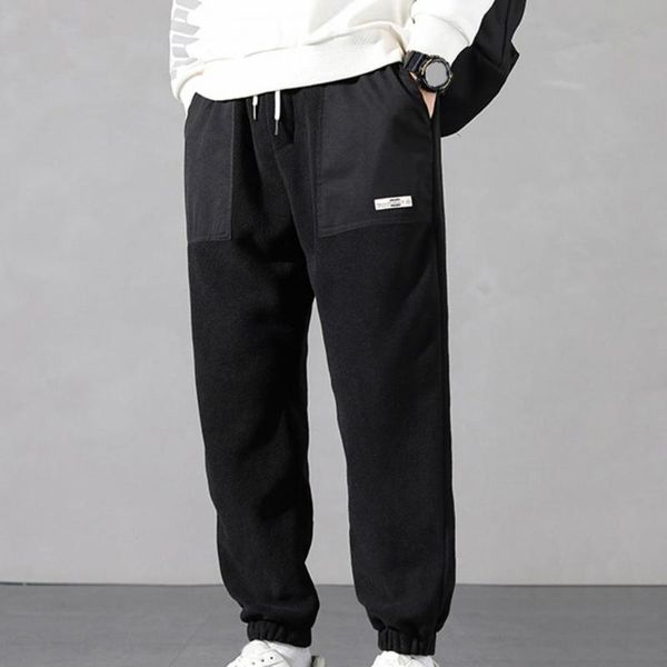 

men's pants men elastic waist great ankle banded energetic student trousers, Black