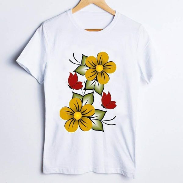 

tees for women print butterfly aesthetic printing short sleeve trend style ladies clothes lady clothing female t t-shirt, White