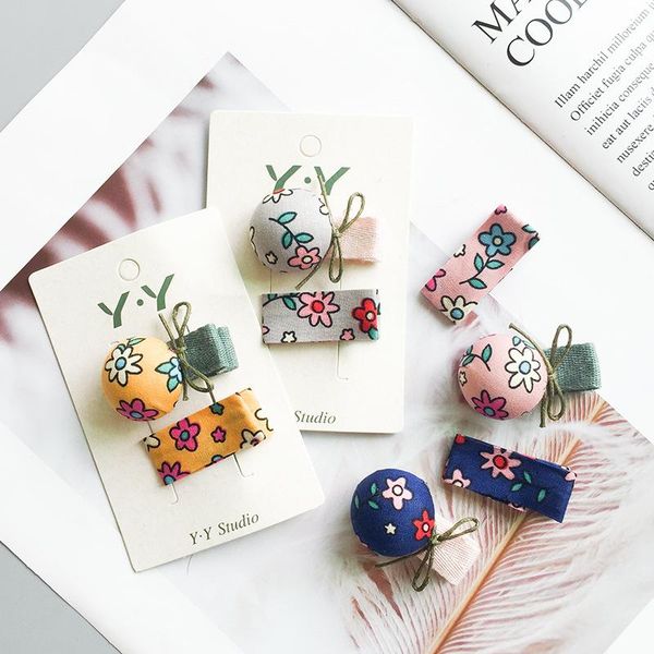 

special offer 1 pair of products cute fabric jacquard flower button hairpin set baby girl princess hairpin children kid, Slivery;white