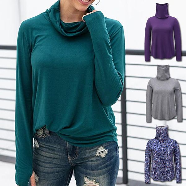 

women's t-shirt turtleneck t shirt women dustproof and windproof summer casual solid face mask long sleeve tees, White