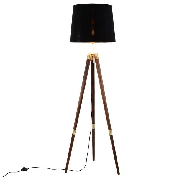 

post modern tripod floor light black white lampshade metal plated creative nightstand lamp e27 led bulb foyer bedroom livingroom