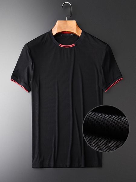 

men's t-shirts minglu arrival black short sleeve hight quality yarn dyed rib slim fashion plus size m-4xl, White;black