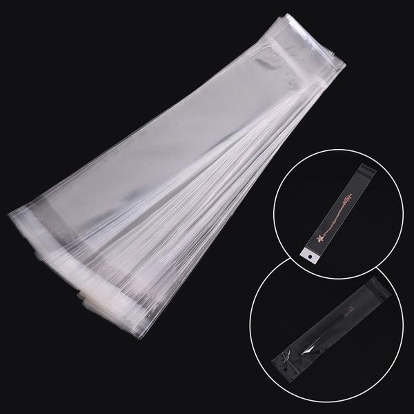 

gift wrap 100pcs clear resealable cellophane/bopp/poly pvc bags 32cm length transparent opp bag packing plastic self adhesive seal