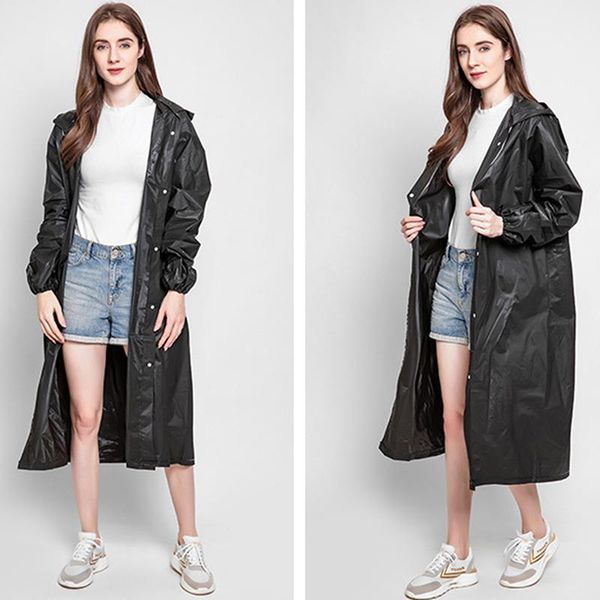 

raincoats fashion peva women man raincoat clear transparent camping hoodie rainwear suit thickened waterproof rain poncho coat