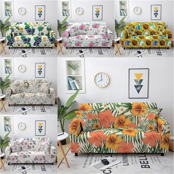 

chair covers flowers pattern elastic sofa cover stretch silpcover spandex couch for living room funda de sofÃ¡