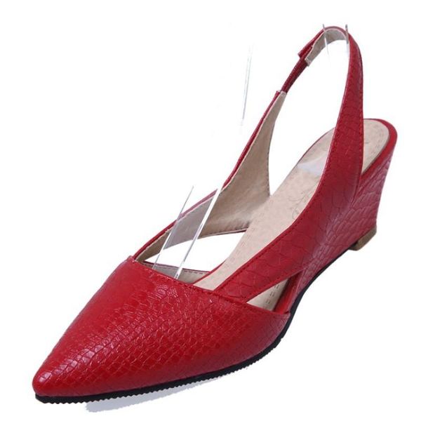 

dress shoes women sandals wedges wrap toe casual summer soft leather office mid-heel pointed non-slip plus size, Black