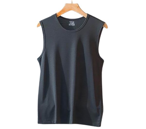 

2022 mens tank breathable loose sport vests mans fashion ice silk thin large size fitness vest bodybuilding clothing, White;black