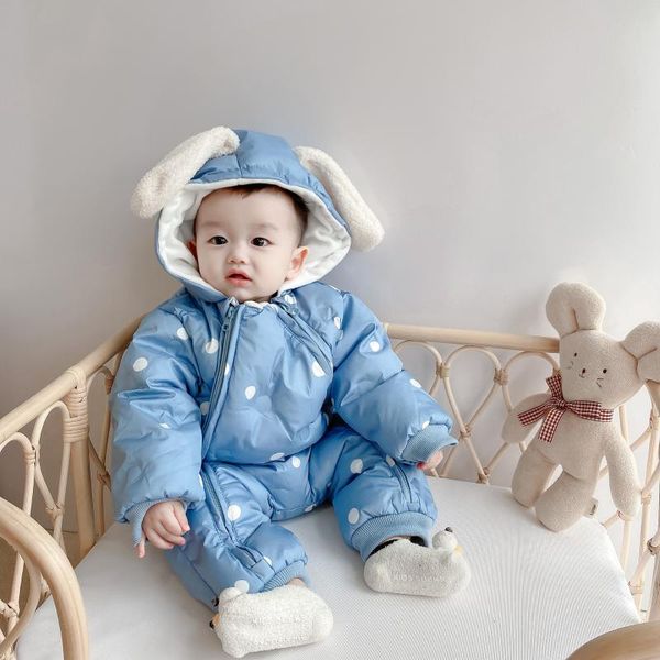 

jumpsuits born romper baby girls overalls toddler coat winter thick warm clothing boys jumpsuit clothes for borns, Blue