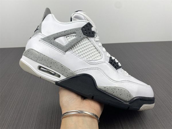 

new men women with box 4s basketball shoes 4 white cement athletic shoes sports outdoors sneakers