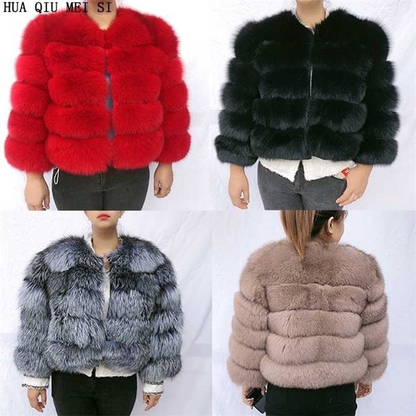 

natural fur coat women's winter jacket natural real 211129, Black