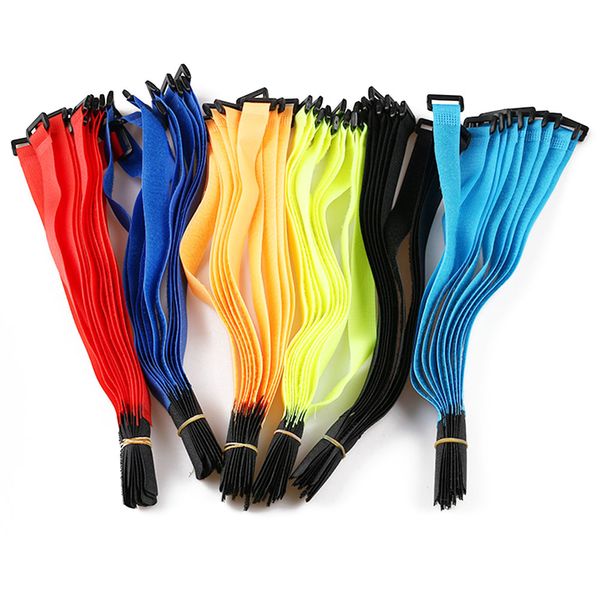 10 шт. 30 * 2 см многоразовый крепежный велосипедный галстук нейлоновый крючок петли прочный многоцветный наценок самоклеящийся ремешок кабельные ремни