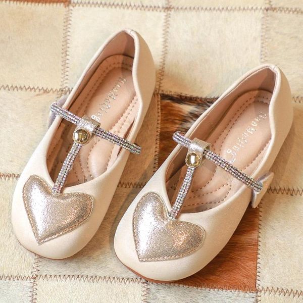 

ulknn big girls rhinestone shoes pink flower girs shoes leather toddler girls heart shape valentine' day party beige, Black;grey