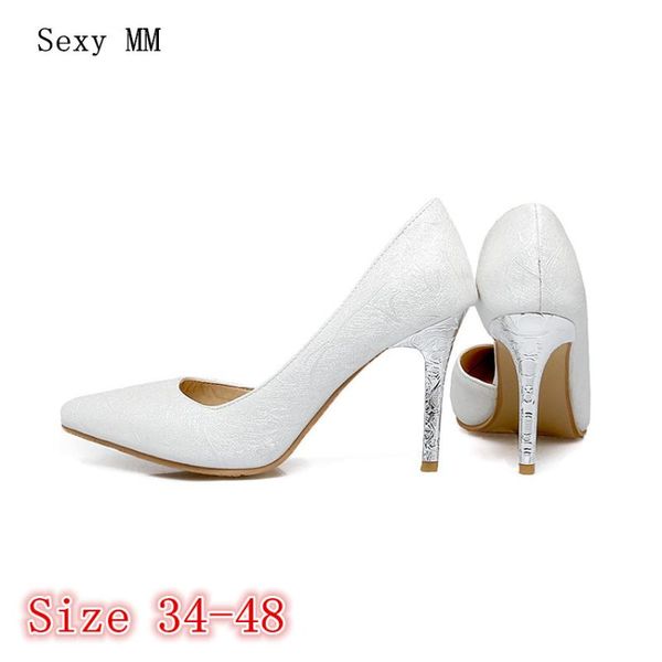 

dress shoes high heels women pumps heel stiletto woman party wedding kitten plus size 34 - 40 41 42 43 44 45 46 47 48, Black