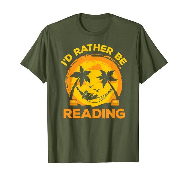 

i'd rather be reading beach reader book lover teachers t-shirt, White;black
