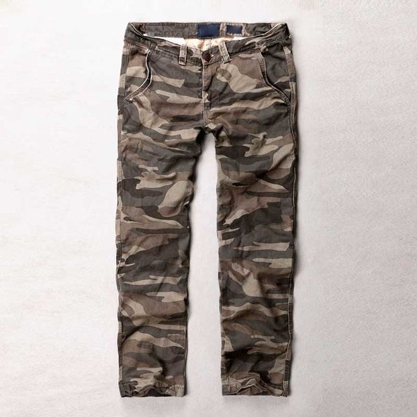 

2021 new fashion casual male camouflage cotton military army style pants fashionable corridors men clothes 43s7, Black