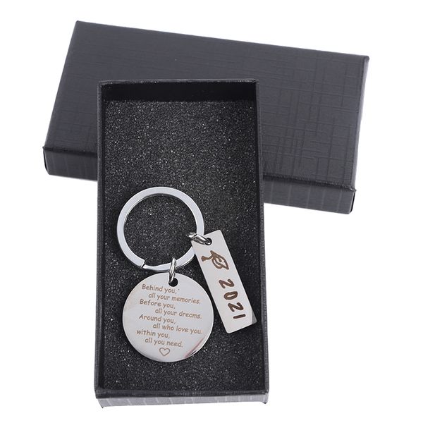 

2022 graduation keyring student keychain souvenir behind you all you memori gifts for classmates teachers, Silver