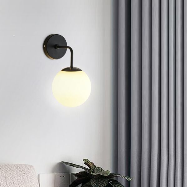 

modern wall lamp glass ball vintage hallway bedroom bath led black spiders luminaries decoration your house z6jp