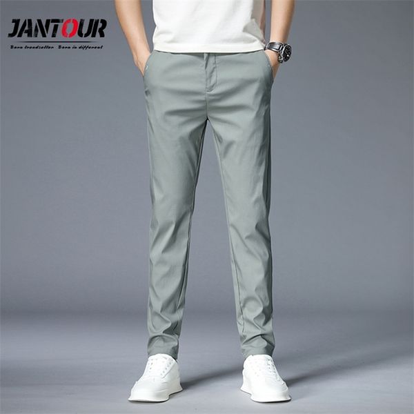 

men's trousers spring summer green solid color fashion cotton pocket applique full length casual work pants pantalon 210723, Black