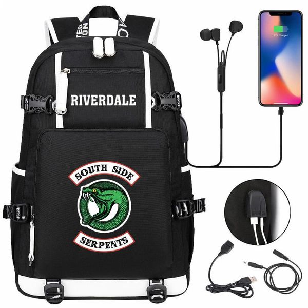 

new riverdale southside backpack girl boy schoolbag large capacity lapbag waterproof multifunction usb charging backpack