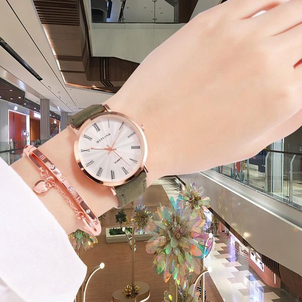 

wristwatches 2021 women's watches casual leather belt simple ladies analog quartz clock luxury fashion dress watch women, Slivery;brown