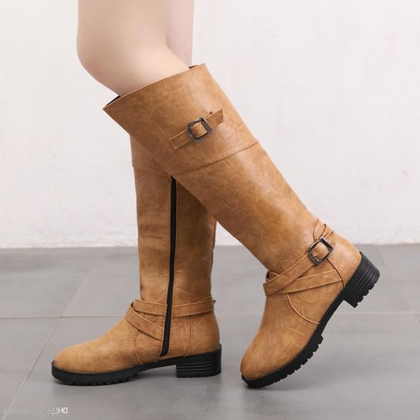 

winter warm fur knee high boots womens snow boots high heels side zipper female shoes black brown green large size