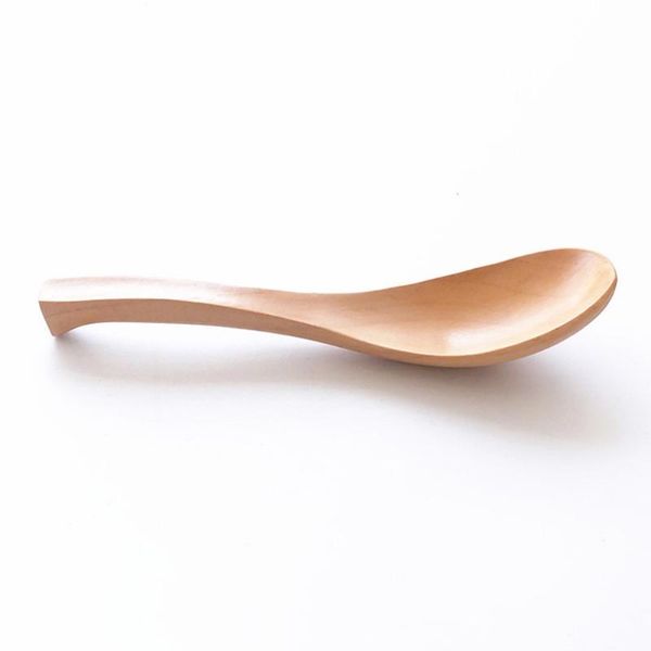 

spoons soup wooden durable natural spoon eco-friendly table handmade japanese style kitchen gadget