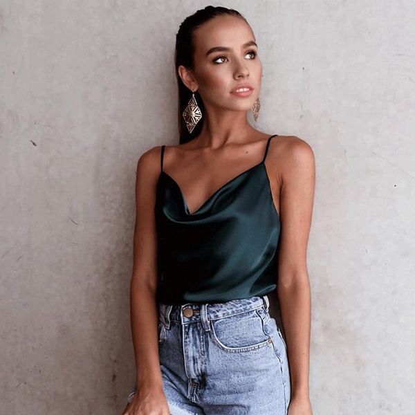 

women cothes womens u neck chiffon loose sleeveless tank 4 colour underwear women streetwear summer top, White