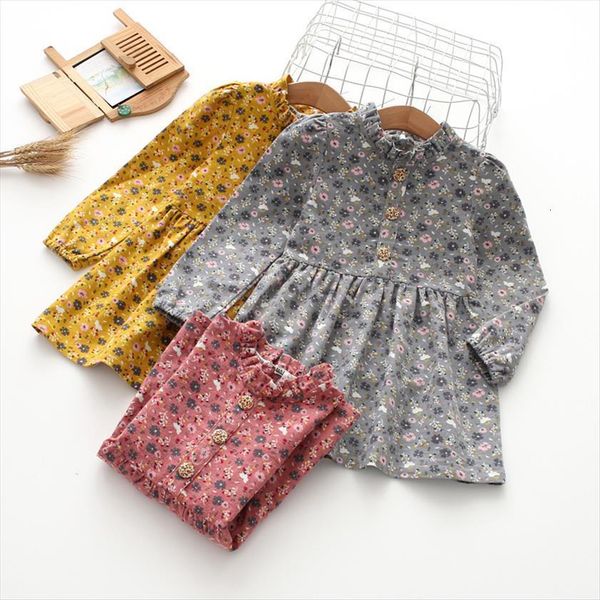 

flower girl autumn and dresses spring kids clothes children outfit 100% cotton comfortable cute buttoned, 5759, Red;yellow