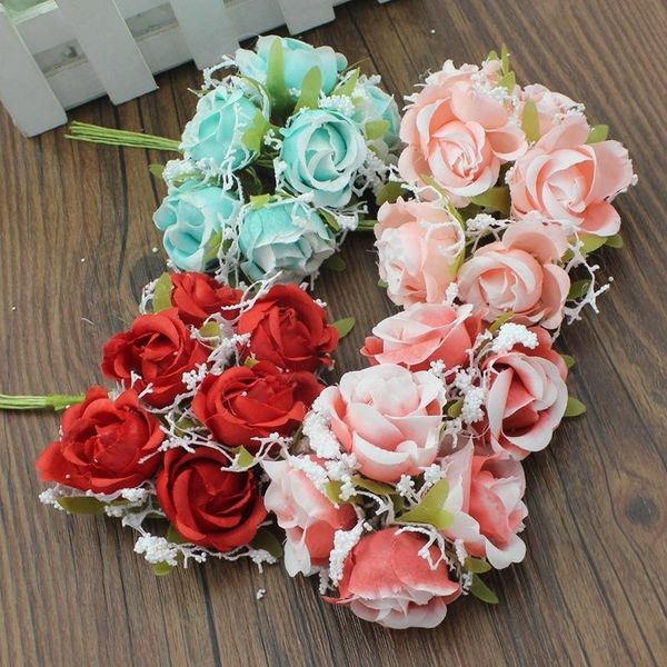 

decorative flowers & wreaths smarihas 6pcs simulation lace foam bouquet handmade flower wall wedding christmas decoration scrapbook