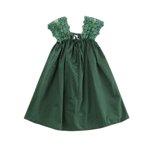 

girl's dresses 2021 fashion baby girl summer dress sleeveless lace solid color ins birthday party princess, Red;yellow