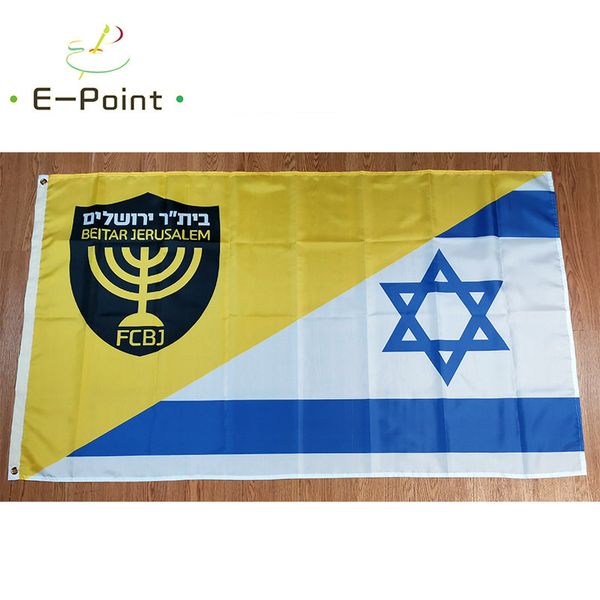 Yarım İsrail Beitar Kudüs FC Bayrak 3 * 5ft (90 cm * 150 cm) Polyester Bayrakları Afiş Dekorasyon Uçan Ev Bahçe Şenlikli Hediyeler