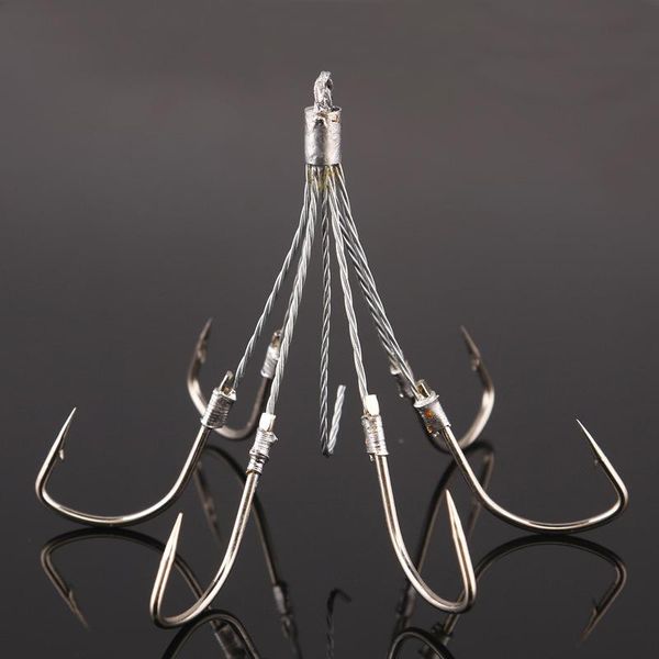 

fishing hooks 1pcs high steel carbon treble hook 5/6/8 claw jig head fishhook crank barbed tackle tools