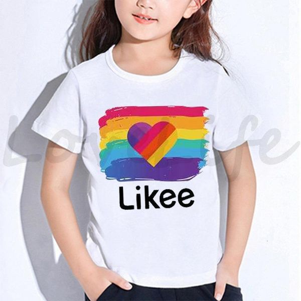 

likee t shirt oversize women kids likee tees streetwear short sleeve t shirts graphic tees boys girls tshirt men russia style, White