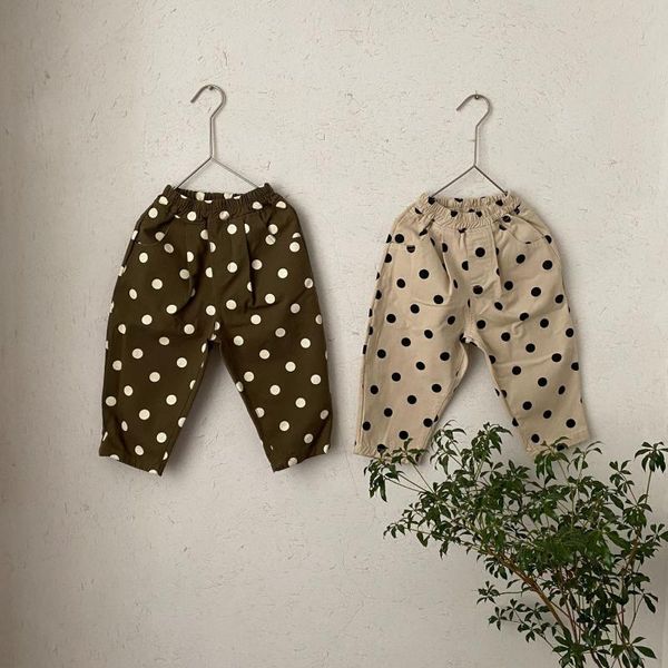 

2021 spring autumn new girls pants dot casual children trousers boys loose long pant kids harem pant child clothing leggings, Blue