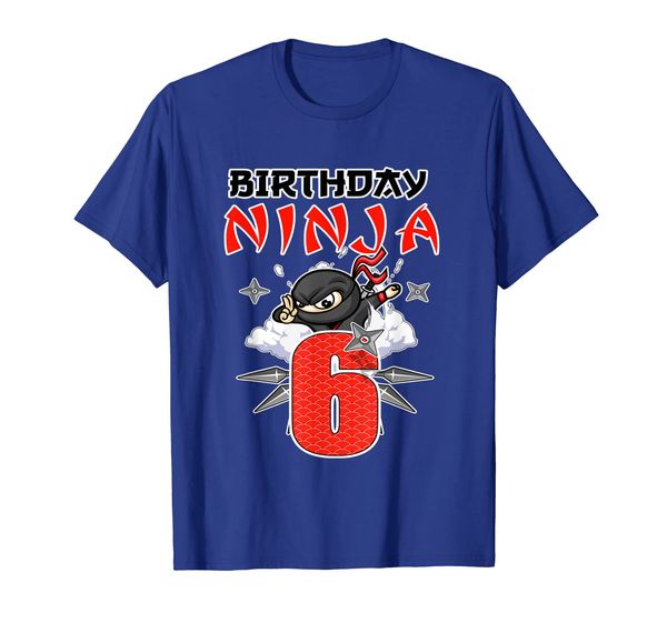 

ninja birthday theme t-shirt 6 year old birthday boy t-shirt, White;black