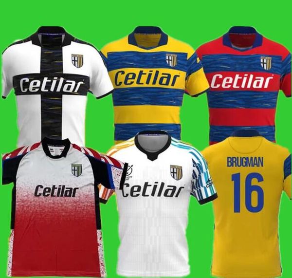 

21 22 parma vazquez buffon mens soccer jerseys mihaila inglese brugman tutino home away goalkeeper special football shirt short sleeve unifo, Black;yellow