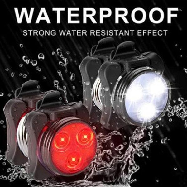 

bike lights 38# bicycle usb rechargeable xpe front rear led riding lamp waterproof headlight accessories1