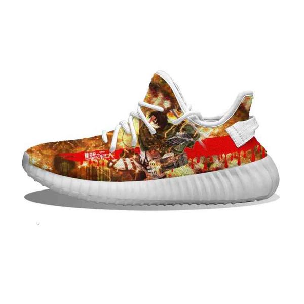 

diy custom anime attack on titan leviackerman running shoes mesh printed mens womens trainers outdoor sports sneakers, Black;white