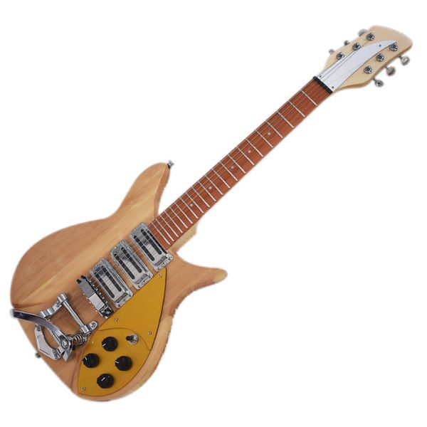 

factory outlet-6 strings natural electric guitar with small tremolo,short scale length