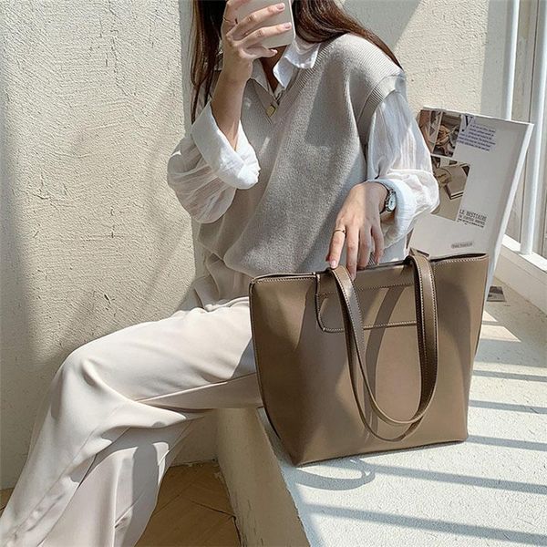 

evening bags women's female fashion pu leather handbag large ladies shoulder simple commuter tote purse sac a main femme
