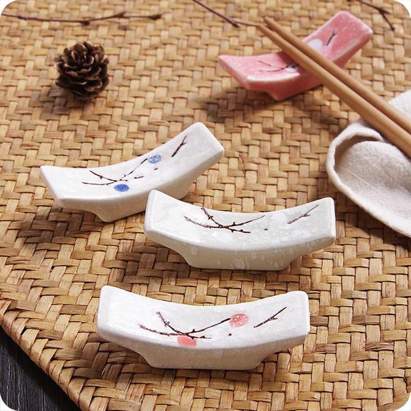 

chopsticks 1pc ceramic snowflake holder japanese kitchen pillow chopstick rest