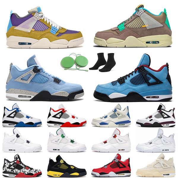 

4 cactus jack men women basketball shoes 4s university blue fire red black cat white oreo outdoor mens trainer