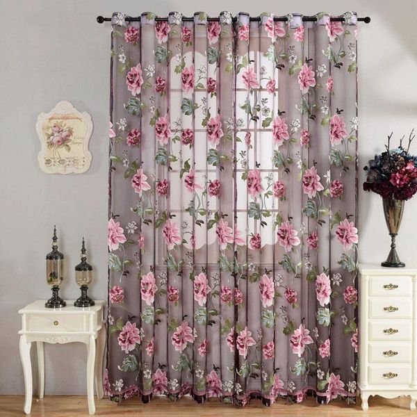 

curtain & drapes classical classic flower window screening customize finished products tulle for living bedroom