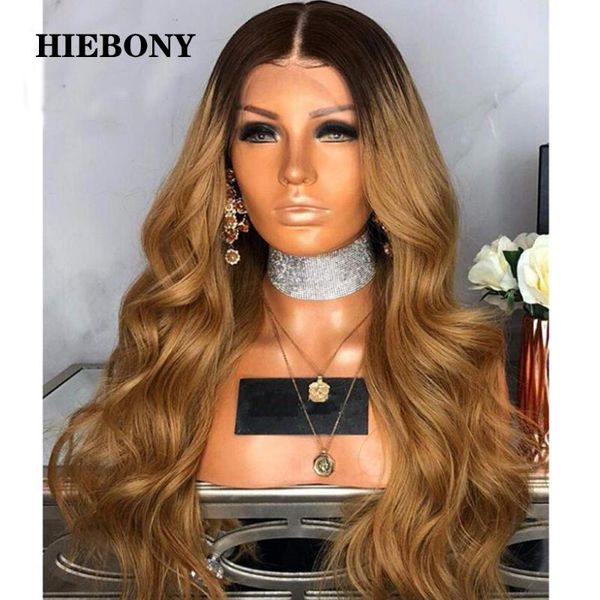 

ombre blonde wavy lace front human hair wigs with baby hair 14-26 inch deep part 13x6 lace front wigs for women bleached knots, Black;brown