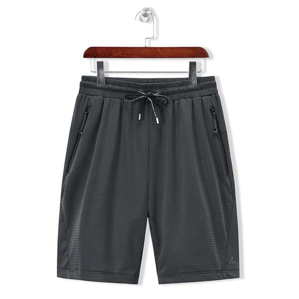 

mesh ice silk men's shorts summer add increase loose half pants fat sports running capris, Black
