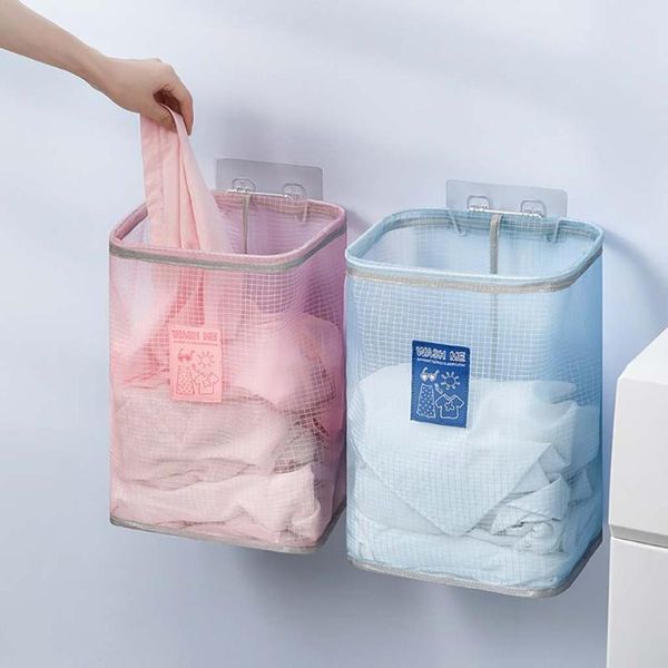 

wall hanging laundry basket bathroom folding large waterproof clothes sundries foldable storage bucket cesto ropa sucia 2021 new
