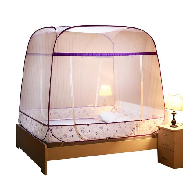 

mosquito net installation of yurt three-door zipper princess 1.5 meters 1.8m sheets double curtains encryption nets