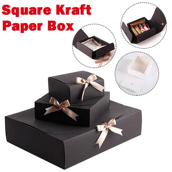 

packing bags 5pcs paper gift box with ribbons birthday valentine's day candy cookie cloth t-shirt scarf wrapping pack boxes wedding eve