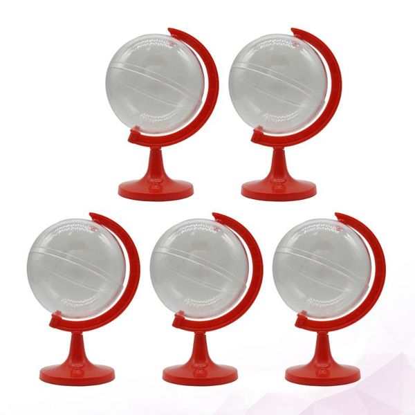 

5pcs globe shape candy storage boxes creative gift boxes containers for birthday wedding (red)