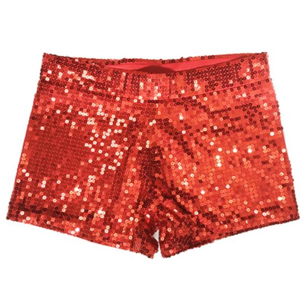 

women's shorts women summer pantaloncini donna dance mujer black/blue/red/gold/silver sequin disco elastic waist, White;black